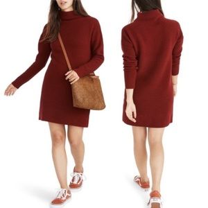 Madewell Skyscraper Merino Wool Sweater Dress Red